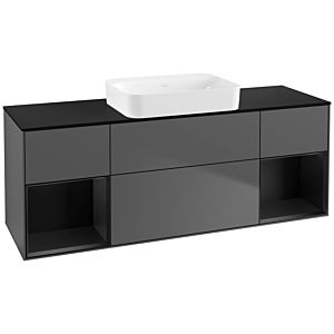 Villeroy and Boch Finion Villeroy and Boch Finion G742PDGK 160x60.3x50.1cm, shelves black matt lacquer, anthracite matt