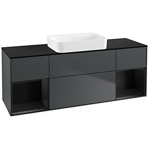 Villeroy und Boch Finion Waschtischunterschrank G742PDHG 160x60,3x50,1cm, Regale Black matt lacquer, Midnight Blue Matt Lacquer