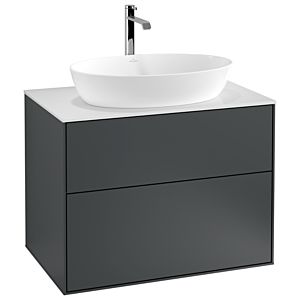 Villeroy und Boch Finion Waschtischunterschrank G75100HG 80x60,3cm, Emotion, Abdeckplatte white matt, Midnight Blue Matt Lacquer