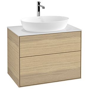 Villeroy et Boch Finion G75100PC 80x60.3cm, Emotion, plaque de recouvrement blanc mat, Oak Veneer
