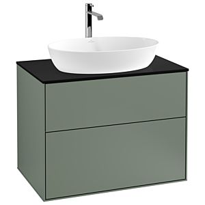 Villeroy et Boch Finion G75200GM 80x60,3 cm, Emotion, plaque de recouvrement noir mat, Olive Matt Lacquer