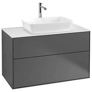 Villeroy und Boch Finion Waschtischunterschrank G76100GK 100x60,3cm, Emotion, Abdeckplatte white matt, Anthracite matt