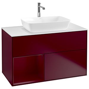 Villeroy und Boch Finion Waschtischunterschrank G771HBHB 100cm, Abdeckplatte white matt, Emotion, Regale Peony matt lacquer, Peony Matt