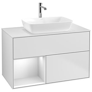 Villeroy and Boch Finion Villeroy and Boch Finion G771MTMT 100cm, cover plate white matt, Emotion, shelves white matt lacquer, white matt lacquer