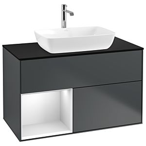 Villeroy and Boch Finion Villeroy and Boch Finion G772MTHG 100cm, cover plate black matt, Emotion, shelves White matt lacquer, Midnight Blue Matt Lacquer