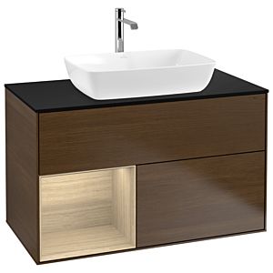 Villeroy and Boch Finion Villeroy and Boch Finion G772PCGN 100cm, cover plate black matt, Emotion, shelves Oak Veneer , Oak Veneer veneer