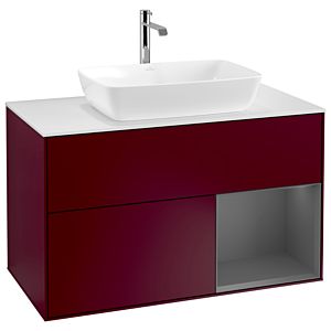 Villeroy and Boch Finion Villeroy and Boch Finion G781GKHB 100cm, cover plate white matt, Emotion, shelves anthracite matt lacquer, Peony Matt