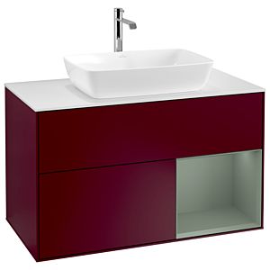 Villeroy and Boch Finion Villeroy and Boch Finion G781GMHB 100cm, cover plate white matt, Emotion, shelves olive matt lacquer, Peony Matt