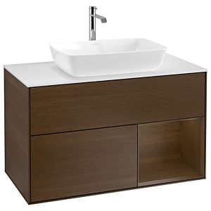 Villeroy and Boch Finion Villeroy and Boch Finion G781GNGN 100cm, cover plate white matt, Emotion, shelves Walnut Veneer , Walnut Veneer veneer