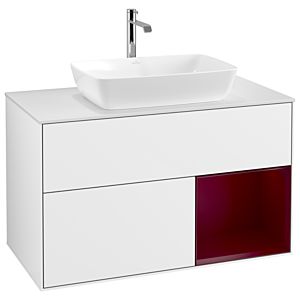 Villeroy and Boch Finion Villeroy and Boch Finion G781HBGF 100cm, cover plate white matt, Emotion, shelves Peony matt lacquer, glossy white lacquer