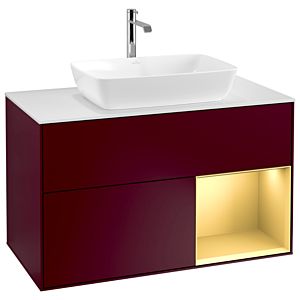 Villeroy and Boch Finion Villeroy and Boch Finion G781HFHB 100cm, cover plate white matt, Emotion, shelves gold matt lacquer, Peony Matt