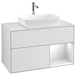 Villeroy and Boch Finion Villeroy and Boch Finion G781MTMT 100cm, cover plate white matt, Emotion, shelves white matt lacquer, white matt lacquer