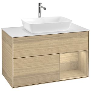 Villeroy and Boch Finion Villeroy and Boch Finion G781PCPC 100cm, cover plate white matt, Emotion, shelves Oak Veneer , Oak Veneer