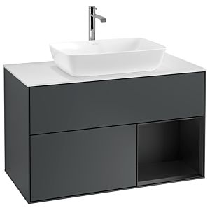 Villeroy and Boch Finion Villeroy and Boch Finion G781PDHG 100cm, cover plate white matt, Emotion, shelves black matt lacquer, midnight Blue Matt Lacquer