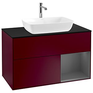 Villeroy and Boch Finion Villeroy and Boch Finion G782GKHB 100cm, cover plate black matt, Emotion, shelves anthracite matt lacquer, Peony Matt