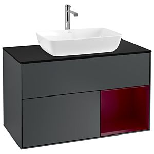 Villeroy and Boch Finion Villeroy and Boch Finion G782HBHG 100cm, cover plate black matt, Emotion, shelves Peony matt lacquer, midnight Blue Matt Lacquer