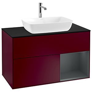 Villeroy and Boch Finion Villeroy and Boch Finion G782HGHB 100cm, cover plate black matt, Emotion, shelves Midnight matt lacquer, Peony Matt