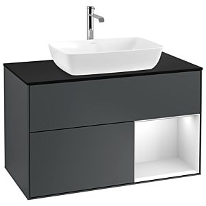 Villeroy and Boch Finion Villeroy and Boch Finion G782MTHG 100cm, cover plate black matt, Emotion, shelves white matt lacquer, midnight Blue Matt Lacquer