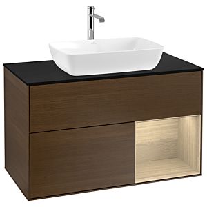 Villeroy and Boch Finion Villeroy and Boch Finion G782PCGN 100cm, cover plate black matt, Emotion, shelves Oak Veneer , Oak Veneer veneer
