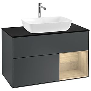 Villeroy and Boch Finion Villeroy and Boch Finion G782PCHG 100cm, cover plate black matt, Emotion, shelves Oak Veneer , Midnight Blue Matt Lacquer