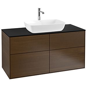 Villeroy und Boch Finion Waschtischunterschrank G79200GN 120x60,3cm, Emotion, Abdeckplatte black matt, Walnut veneer