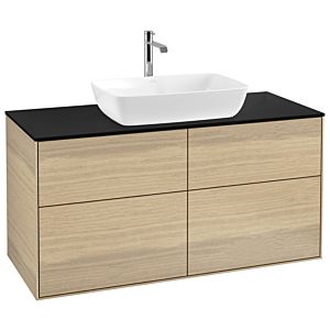 Villeroy und Boch Finion Waschtischunterschrank G79200PC 120x60,3cm, Emotion, Abdeckplatte black matt, Oak Veneer