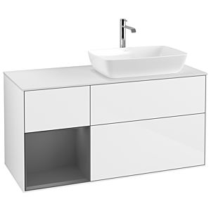 Villeroy and Boch Finion Villeroy and Boch Finion G801GKGF 120cm, cover plate matt white, Emotion, shelves anthracite matt lacquer, glossy white lacquer