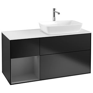 Villeroy and Boch Finion Villeroy and Boch Finion G801GKPD 120cm, cover plate white matt, Emotion, shelves Anthracite matt lacquer, Black matt lacquer