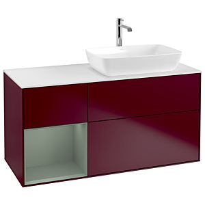 Villeroy and Boch Finion Villeroy and Boch Finion G801GMHB 120cm, cover plate white matt, Emotion, shelves olive matt lacquer, Peony Matt