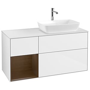 Villeroy and Boch Finion Villeroy and Boch Finion G801GNGF 120cm, cover plate matt white, emotion, shelves Walnut Veneer , glossy white lacquer