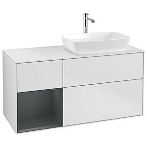 Villeroy and Boch Finion Villeroy and Boch Finion G801HGMT 120cm, cover plate white matt, Emotion, shelves Midnight matt lacquer, white matt lacquer