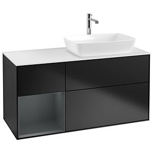 Villeroy and Boch Finion Villeroy and Boch Finion G801HGPD 120cm, cover plate white matt, Emotion, shelves Midnight matt lacquer, Black matt lacquer