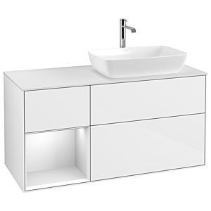 Villeroy and Boch Finion Villeroy and Boch Finion G801MTGF 120cm, cover plate matt white, Emotion, shelves matt white lacquer, glossy white lacquer