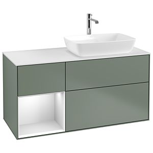 Villeroy and Boch Finion Villeroy and Boch Finion G801MTGM 120cm, cover plate white matt, Emotion, shelves white matt lacquer, Olive Matt Lacquer