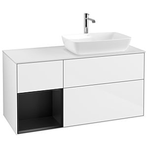 Villeroy and Boch Finion Villeroy and Boch Finion G801PDGF 120cm, cover plate matt white, Emotion, shelves matt black lacquer, glossy white lacquer