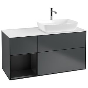 Villeroy and Boch Finion Villeroy and Boch Finion G801PDHG 120cm, cover plate white matt, Emotion, shelves black matt lacquer, Midnight Blue Matt Lacquer