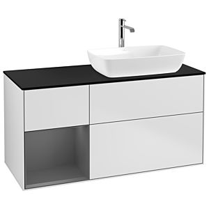 Villeroy and Boch Finion Villeroy and Boch Finion G802GKMT 120cm, cover plate black matt, Emotion, shelves Anthracite matt lacquer, White matt lacquer