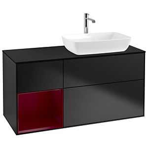 Villeroy and Boch Finion Villeroy and Boch Finion G802HBPD 120cm, cover plate black matt, Emotion, shelves Peony matt lacquer, black matt lacquer