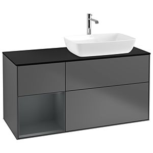 Villeroy and Boch Finion Villeroy and Boch Finion G802HGGK 120cm, cover plate black matt, Emotion, shelves Midnight matt lacquer, Anthracite matt