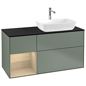 Villeroy and Boch Finion Villeroy and Boch Finion G802PCGM 120cm, cover plate black matt, emotion, shelves Oak Veneer , Olive Matt Lacquer