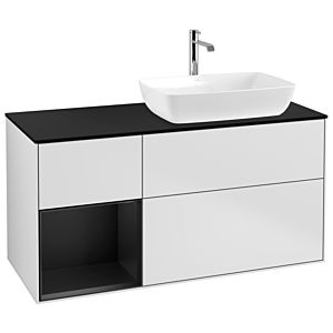 Villeroy and Boch Finion Villeroy and Boch Finion G802PDMT 120cm, cover plate black matt, Emotion, shelves Black matt lacquer, White matt lacquer
