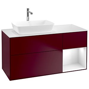 Villeroy and Boch Finion Villeroy and Boch Finion G811GFHB 120cm, cover plate matt white, Emotion, shelves Glossy white lacquer, Peony Matt