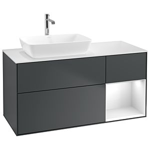 Villeroy and Boch Finion Villeroy and Boch Finion G811GFHG 120cm, cover plate matt white, Emotion, shelves Glossy white lacquer, Midnight Blue Matt Lacquer