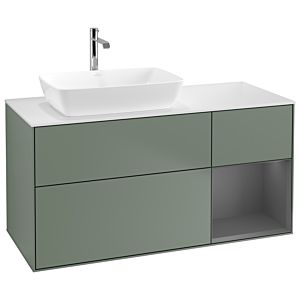 Villeroy and Boch Finion Villeroy and Boch Finion G811GKGM 120cm, cover plate matt white, Emotion, shelves anthracite matt lacquer, Olive Matt Lacquer