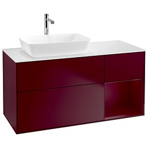 Villeroy et Boch Finion Villeroy et Boch G811HBHB 120cm, plaque de recouvrement blanc mat, Emotion, étagères Peony laqué mat, Peony Matt