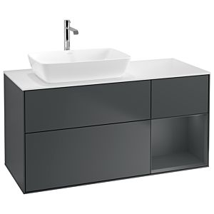 Villeroy und Boch Finion Waschtischunterschrank G811HGHG 120cm, Abdeckplatte white matt, Emotion, Regale Midnight matt lacquer, Midnight Blue Matt Lacquer