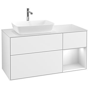 Villeroy and Boch Finion Villeroy and Boch Finion G811MTGF 120cm, cover plate white matt, Emotion, shelves white matt lacquer, glossy white lacquer