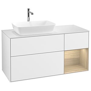 Villeroy and Boch Finion Villeroy and Boch Finion G811PCGF 120cm, cover plate white matt, Emotion, shelves Oak Veneer , Glossy white lacquer