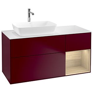 Villeroy und Boch Finion Waschtischunterschrank G811PCHB 120cm, Abdeckplatte white matt, Emotion, Regale Oak Veneer, Peony Matt