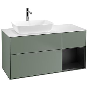 Villeroy and Boch Finion Villeroy and Boch Finion G811PDGM 120cm, cover plate white matt, Emotion, shelves black matt lacquer, Olive Matt Lacquer